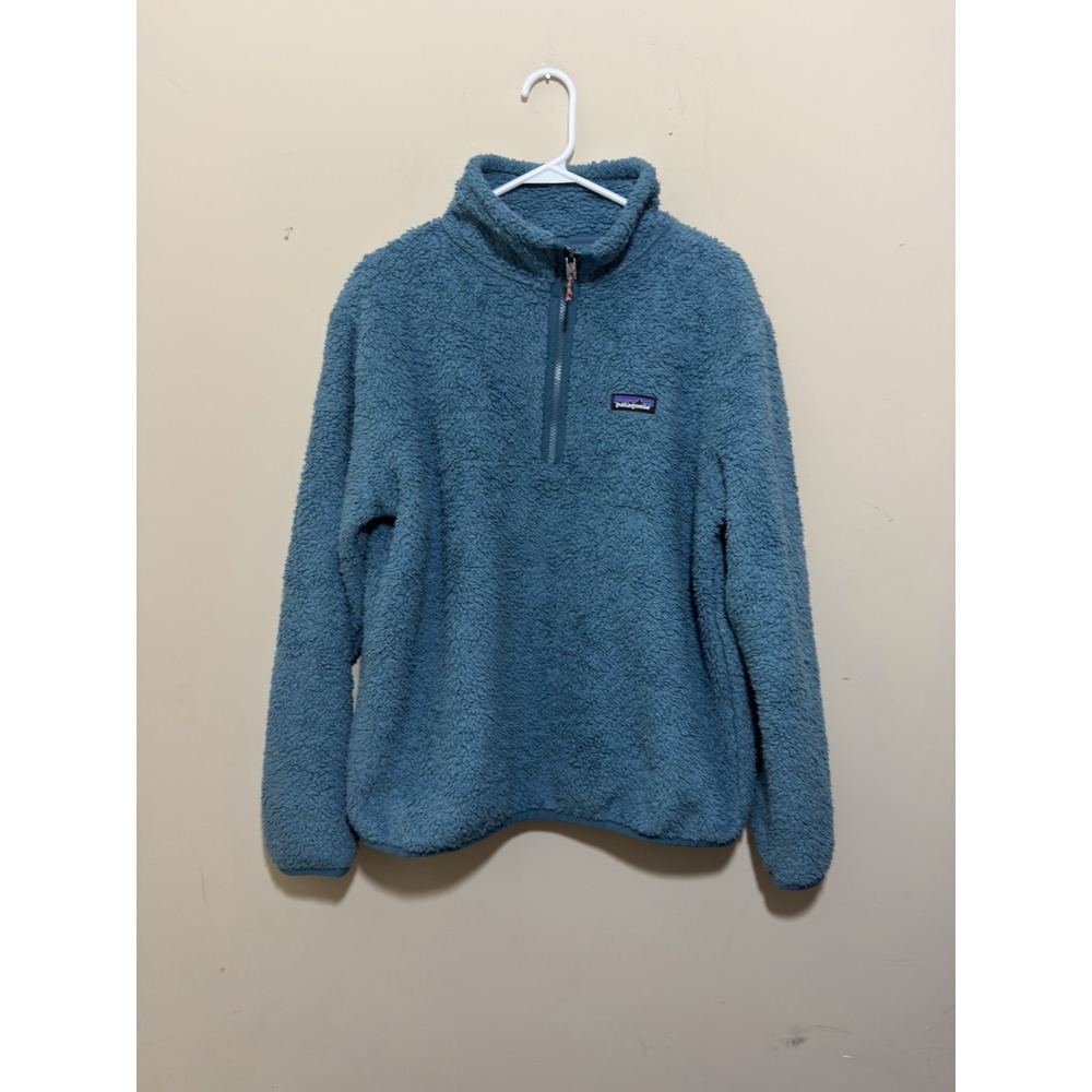 PATAGONIA Los Gatos 1/4 Zip Abalone Blue Women's Large Cozy